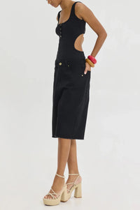 CUT-OUT TANK TOP BODY BLACK