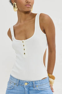CUT-OUT TANK TOP BODY WHITE
