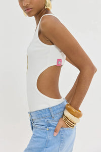 CUT-OUT TANK TOP BODY WHITE