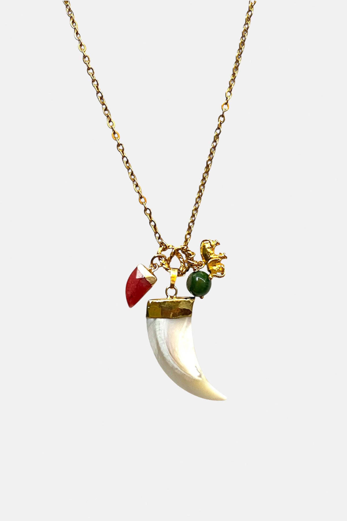 NECKLACE "HORN" GOLD/MULTICOLOR
