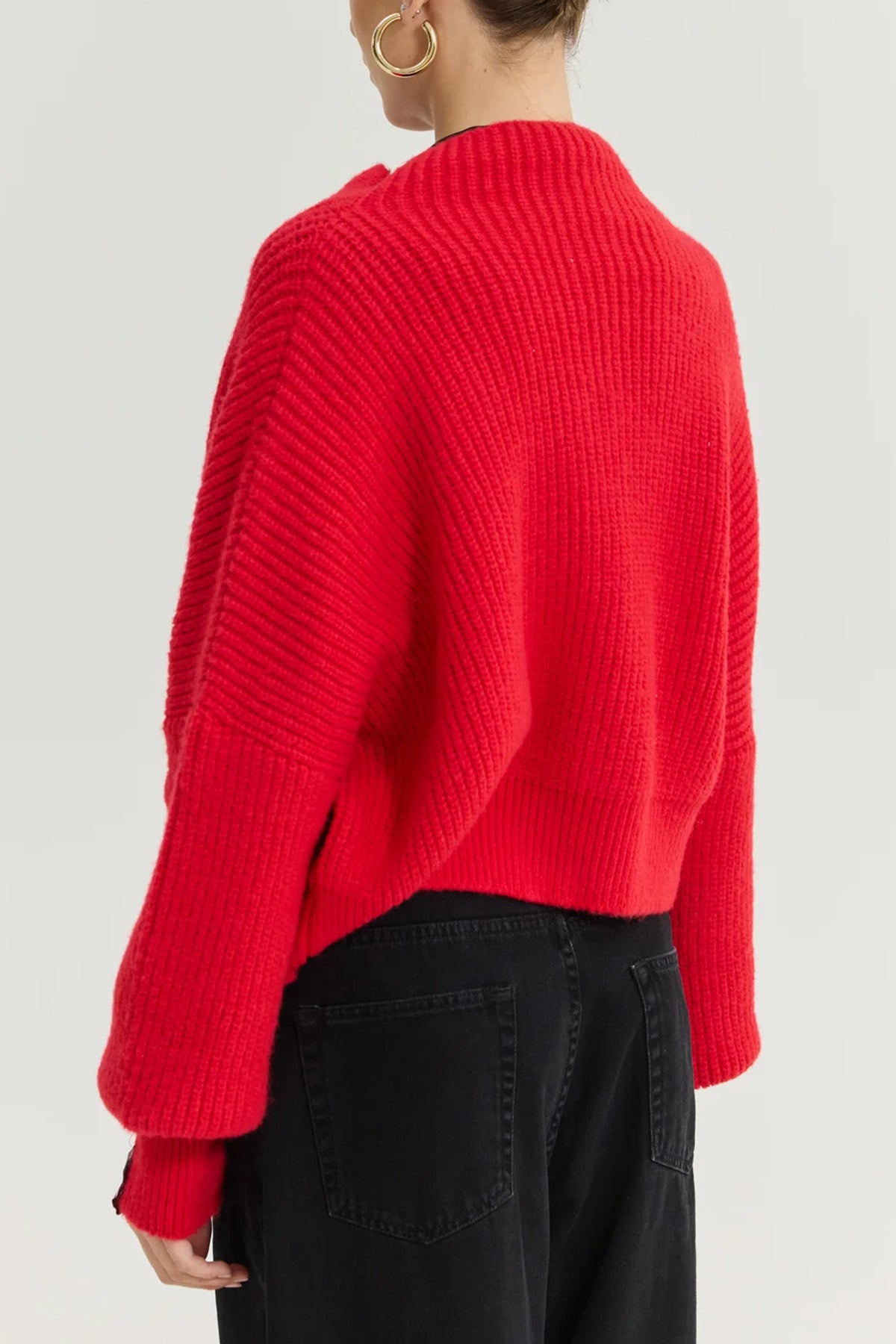OVERSIZED CARDIGAN HOT RED