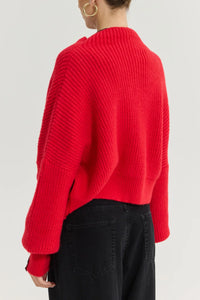 OVERSIZED CARDIGAN HOT RED