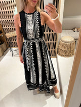 MIDI DRESS "JULIANNA" BLACK/WHITE