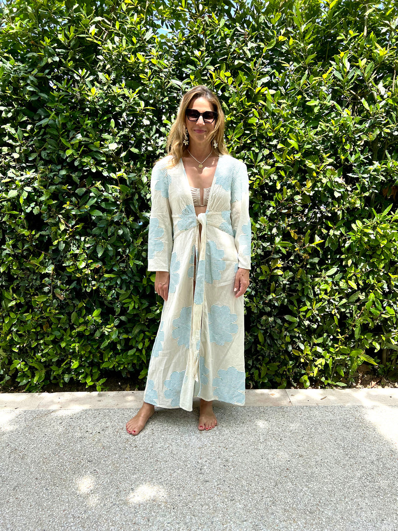 WOVEN KIMONO "HELIO" GREEN