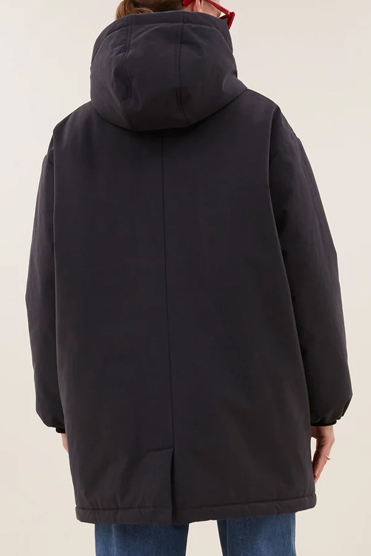 LONG PARKA WITH TEDDY LINING JET BLACK