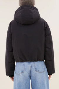PARKA BOMBER JACKET WITH TEDDY LINING JET BLACK