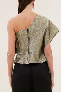 ONE SHOULDER TOP GOLD