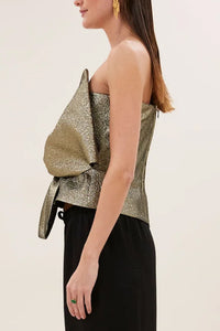 ONE SHOULDER TOP GOLD