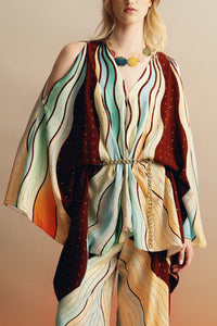 KAFTAN BLOUSE "ECUADOR" SUNSET/LUREX