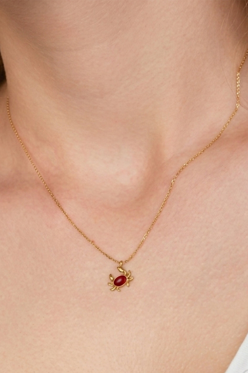 NECKLACE "KAVOURI" GOLD/RED