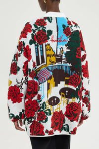 LONG OVERSIZED KNIT CARDIGAN MULTICOLOR
