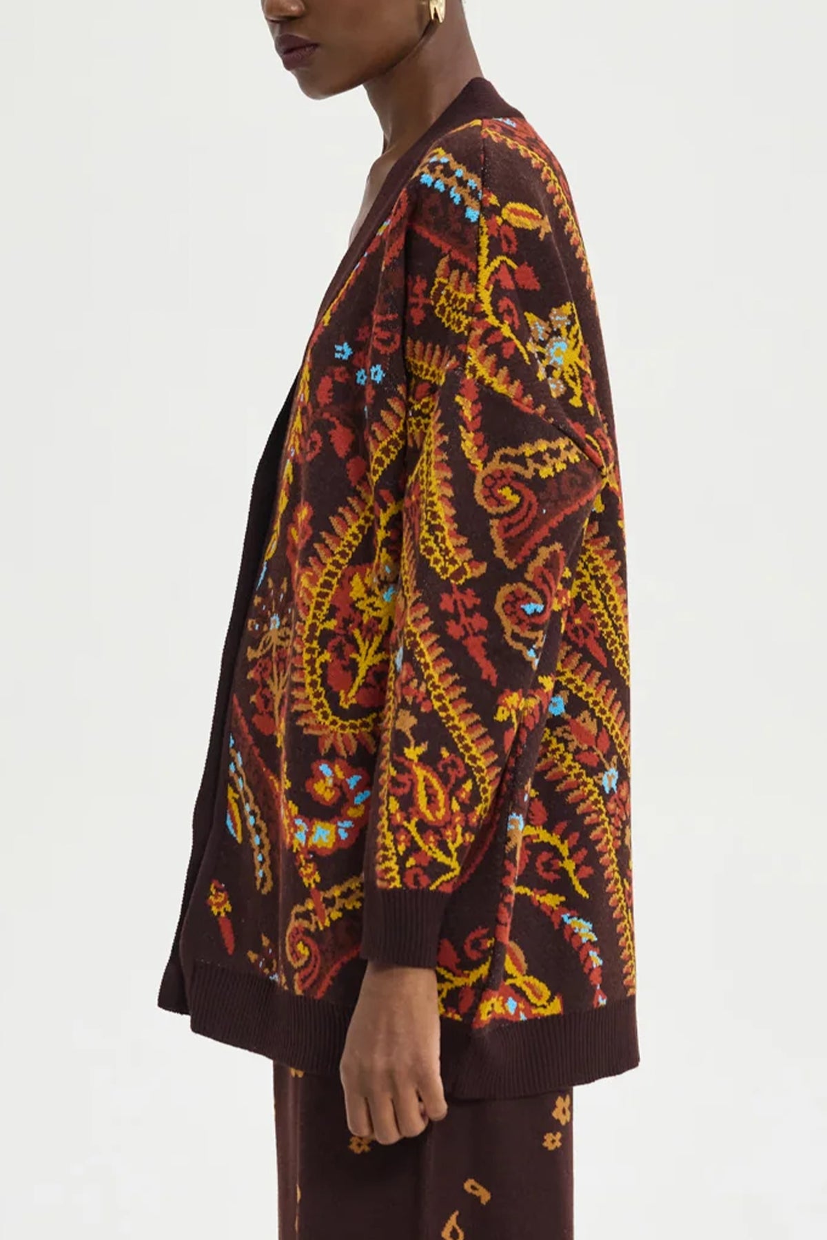LONG OVERSIZED KNIT CARDIGAN MULTICOLOR