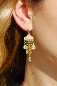 EARRINGS "LACRIMA" GOLD/SEA SHELL