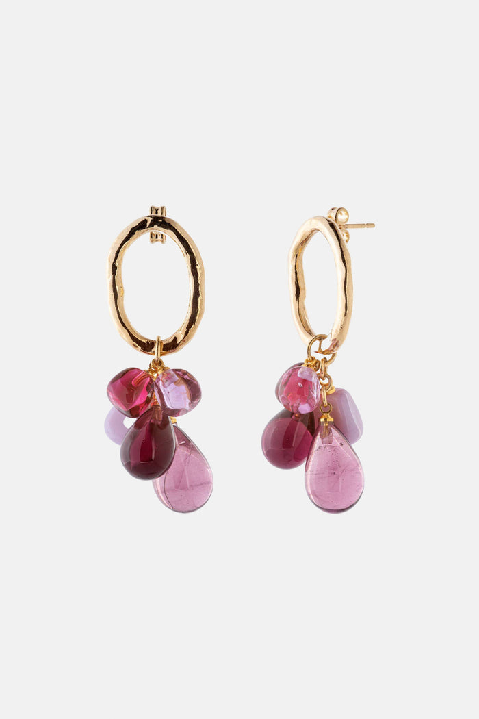 EARRINGS "MURANO" GOLD/PURPLE