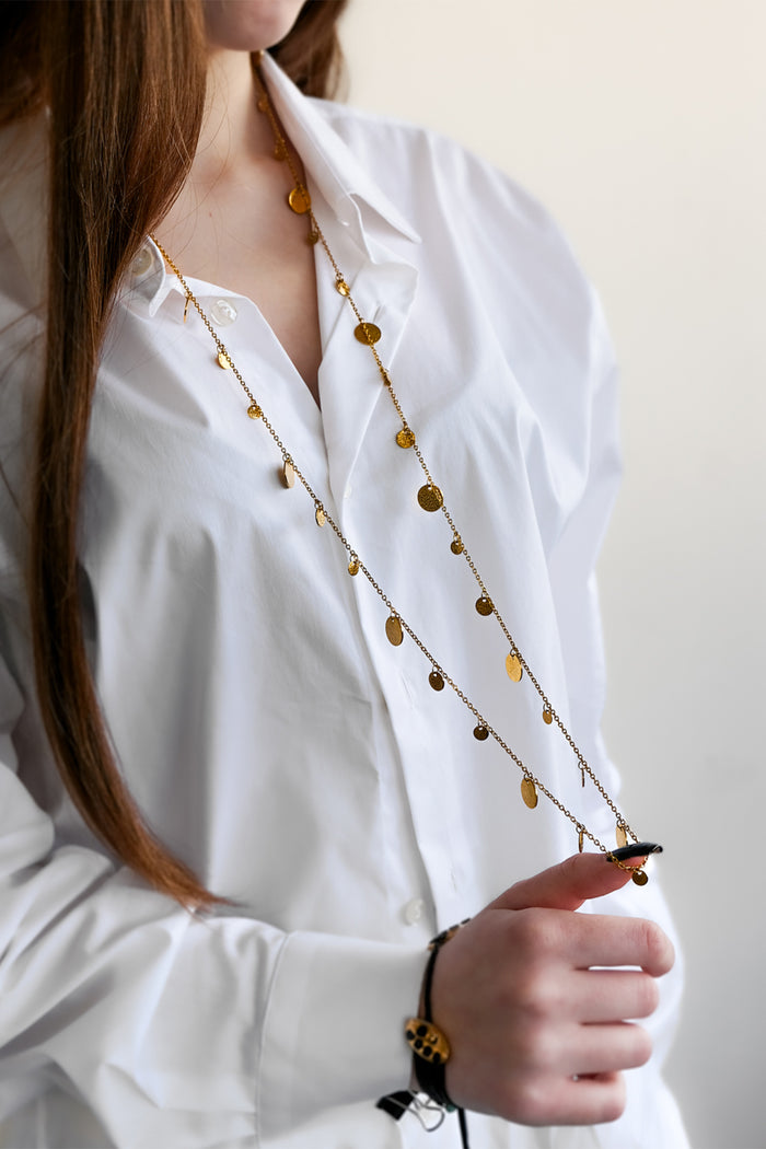 LONG CHAIN NECKLACE "NUMIS“ GOLD