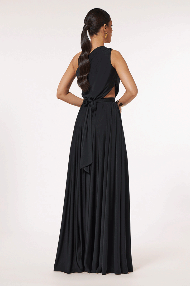 LONG ONE SHOULDER DRESS WITH CUT-OUTS “MELISSA”