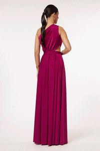 LONG ONE SHOULDER DRESS WITH CUT-OUTS “MELISSA”