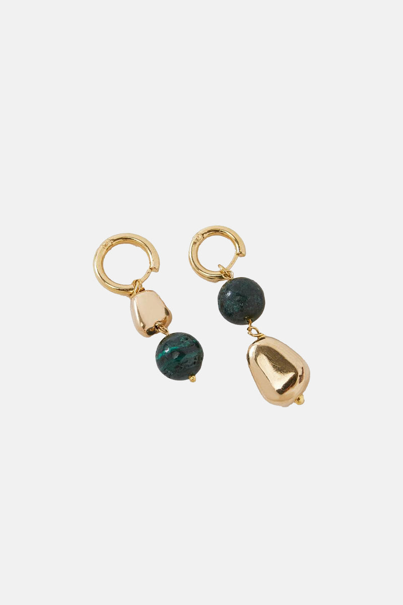 MALACHITE EARRINGS "ELAN" GOLD/GREEN