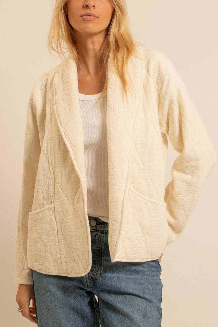 PADDED COTTON MUSSELINE JACKET "SANTORINI" CREME