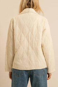 PADDED COTTON MUSSELINE JACKET "SANTORINI" CREME