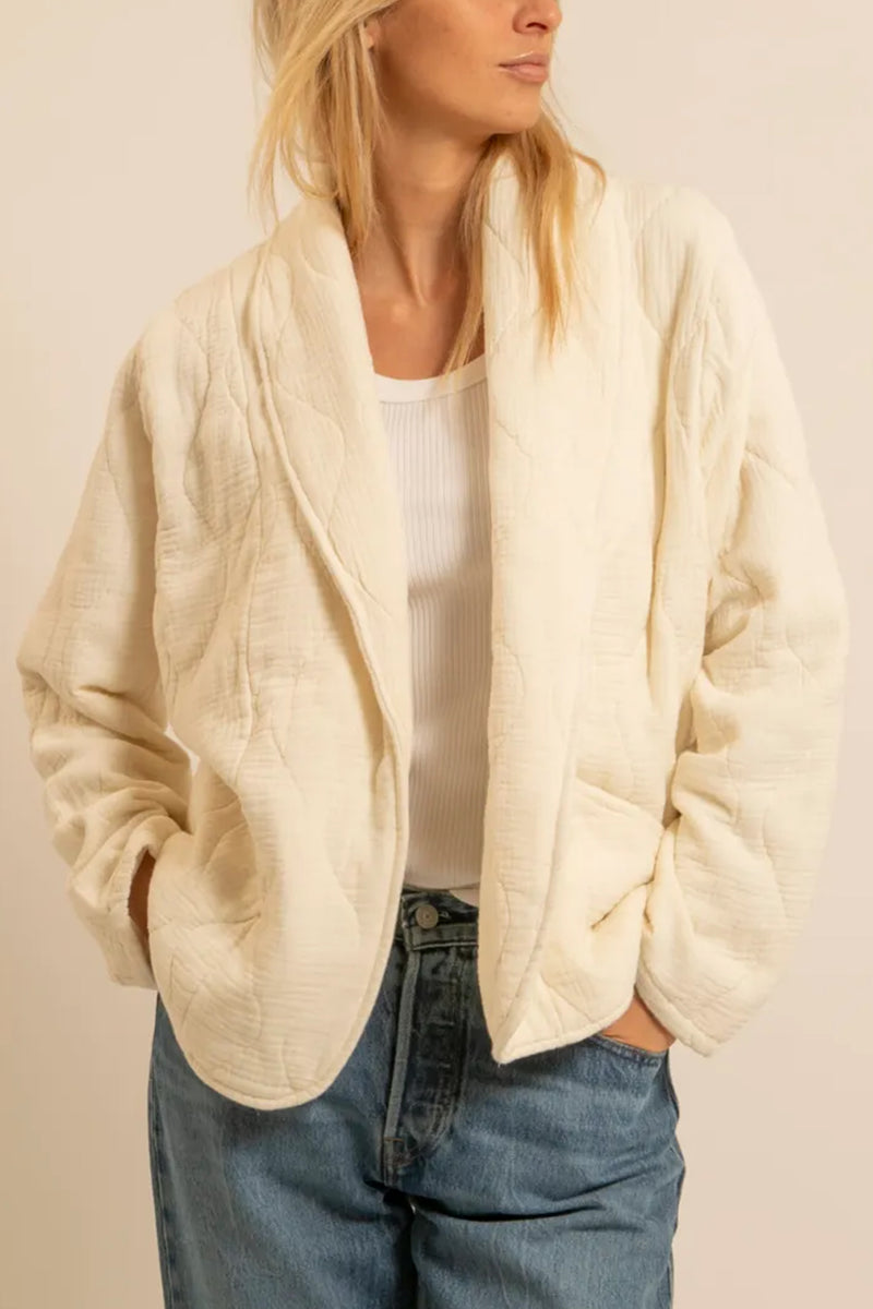 PADDED COTTON MUSSELINE JACKET "SANTORINI" CREME