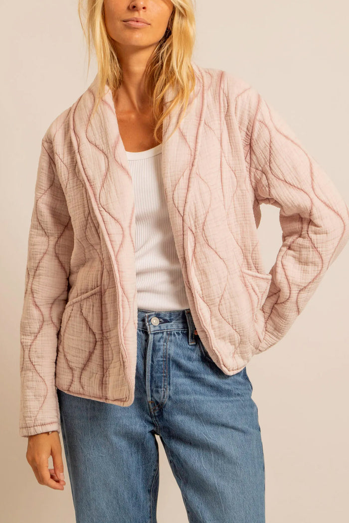 PADDED COTTON MUSSELINE JACKET "SANTORINI" POUDRE