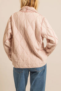 PADDED COTTON MUSSELINE JACKET "SANTORINI" POUDRE