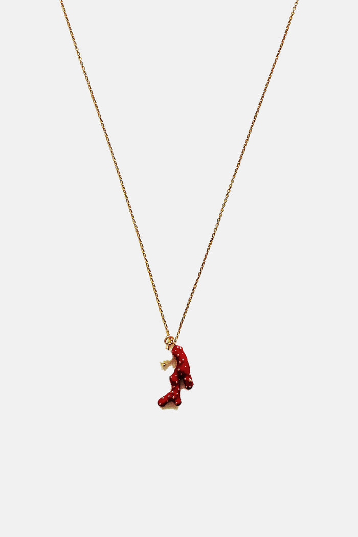 NECKLACE  "KORALLI'N'PEARL" RED/GOLD