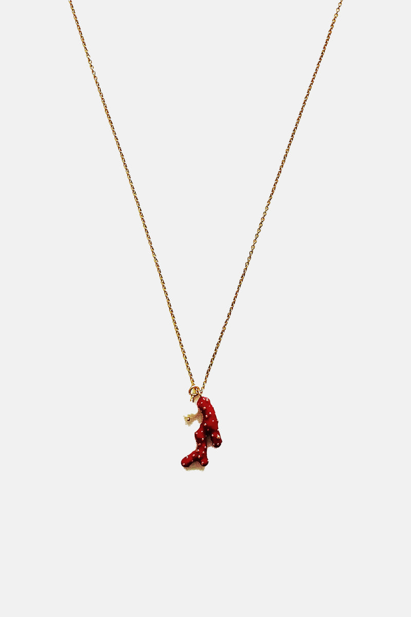 NECKLACE  "KORALLI'N'PEARL" RED/GOLD