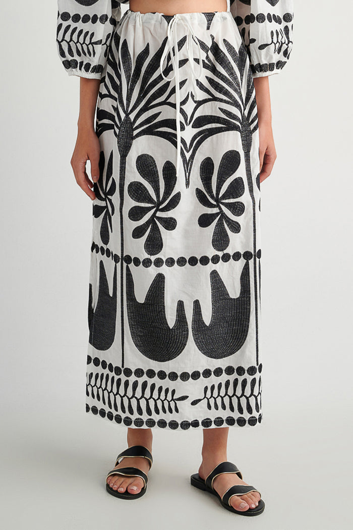 LONG EMBROIDERED SKIRT "ITHACA"