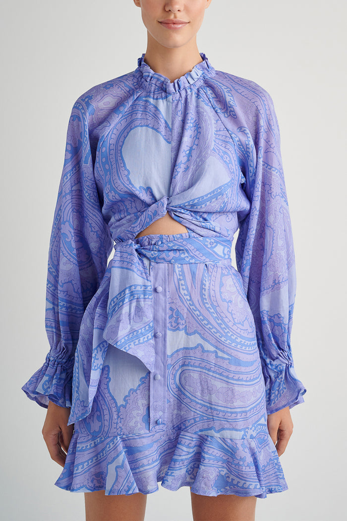SHORT DRESS "SYMI" LILAC/BLUE