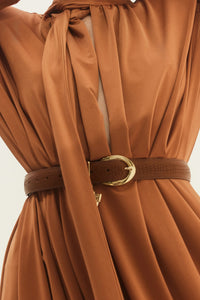 LEATHER BELT "CAMILLA" COGNAC