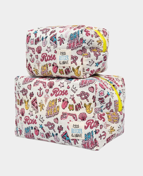 COSMETIC POUCH "OH YEAH" BEIGE/MULTICOLOR