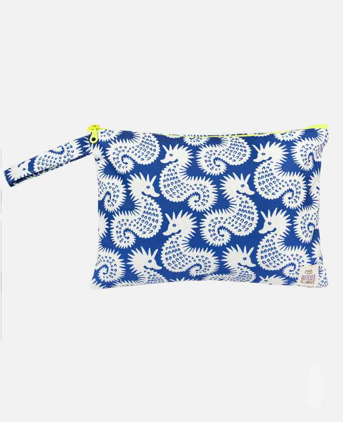 POUCH "OLYMPIA" BLUE/WHITE