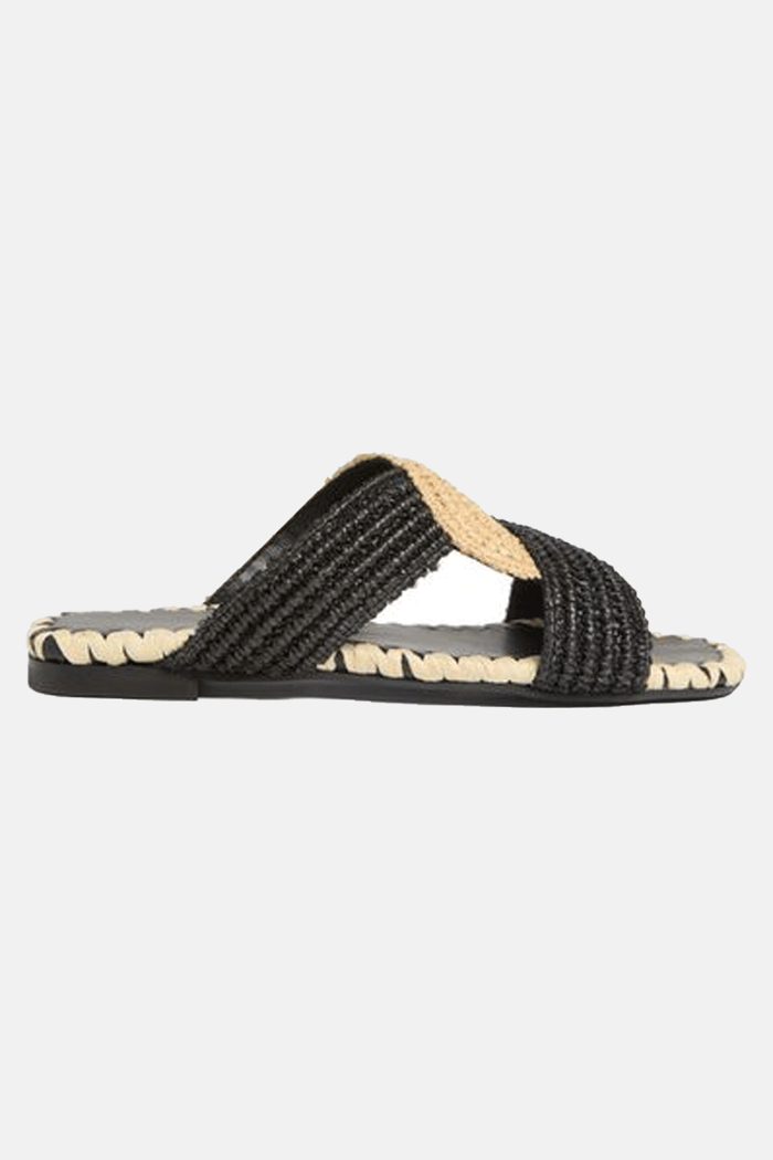 SANDALS "PRADO" NATURAL/BLACK