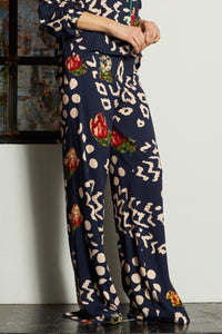 LONG PALAZZO PANTS "ASA" BLUE