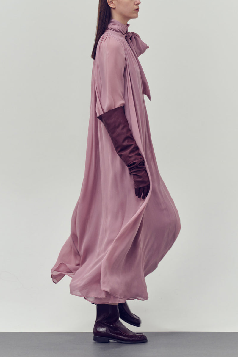 FLOWY VISCOSE CHIFFON DRESS "LILY" DUSTY PINK