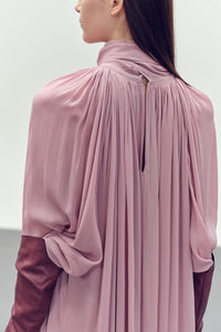 FLOWY VISCOSE CHIFFON DRESS "LILY" DUSTY PINK