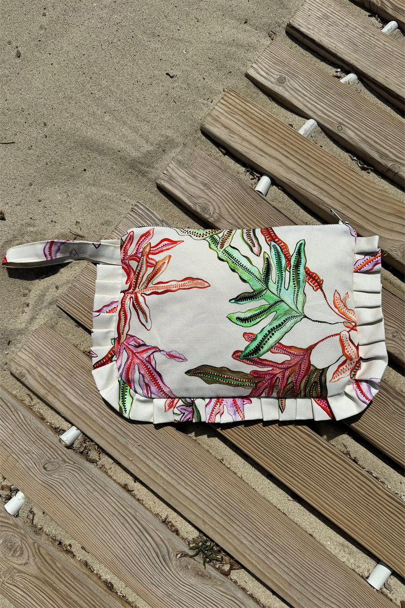 POUCH WITH FRILLS "FERN"