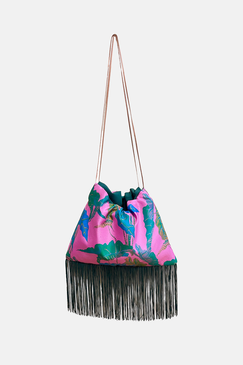 SILK POUCH WITH FRINGES "MARGARITA"