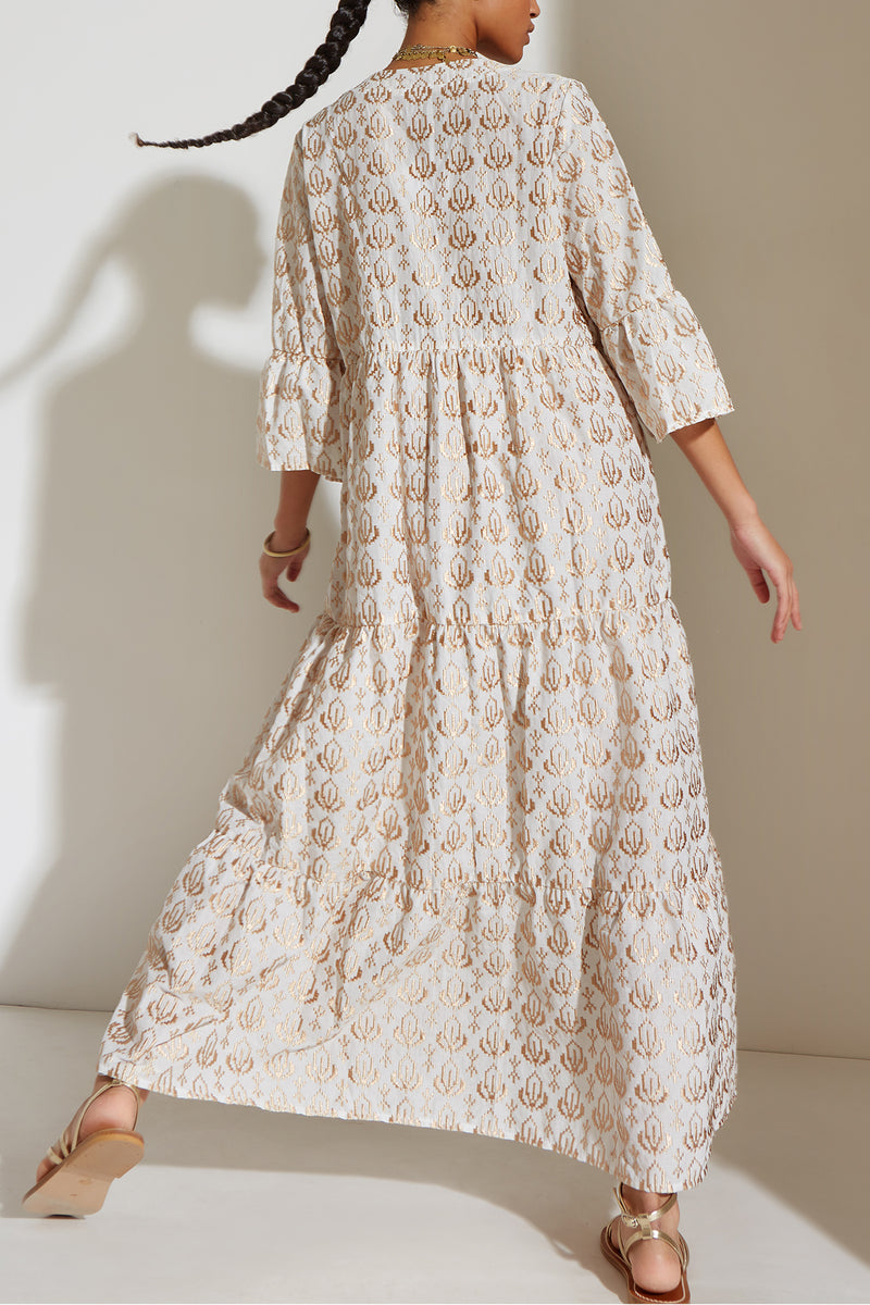 LONG EMBROIDERED DRESS "CANNES"