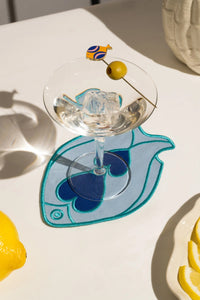 COCKTAIL COASTERS “FISH SPLASH” BLUE