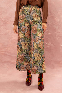 FLORAL JAQUARD PANTS MULTICOLOR
