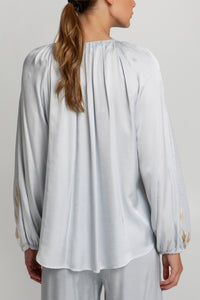 OVERSIZED BLOUSE "ROOTS" LIGHT GREY/GOLD