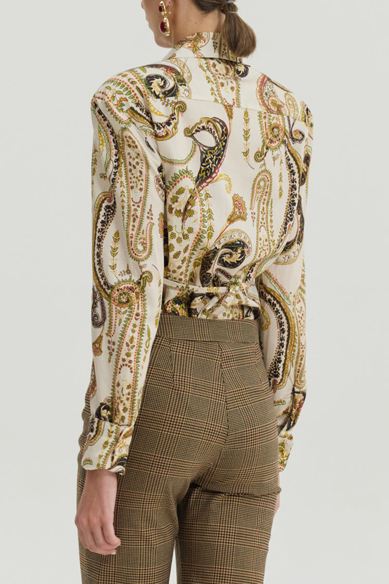 COTTON BLOUSE WITH PAISLEY PRINT