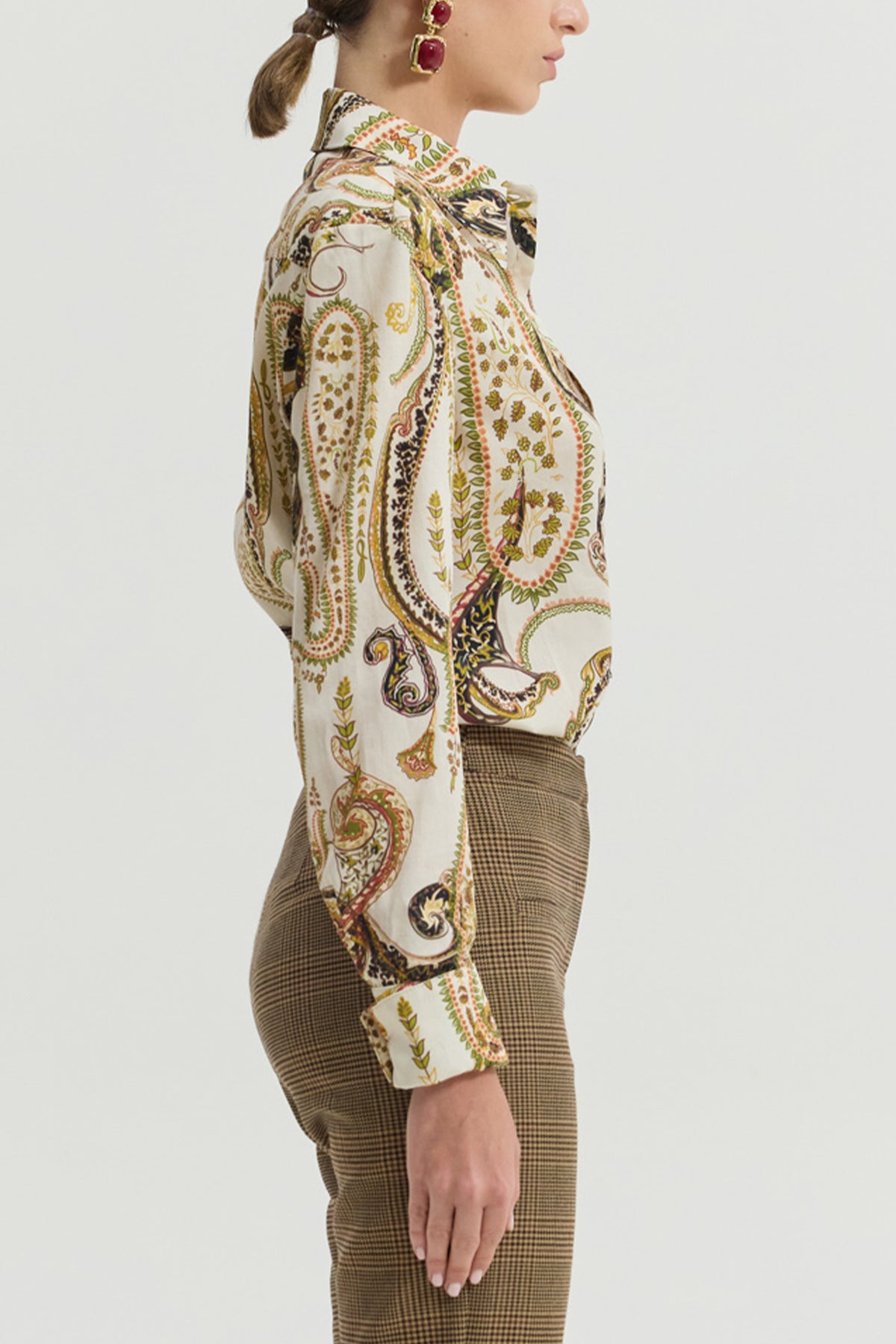 COTTON BLOUSE WITH PAISLEY PRINT