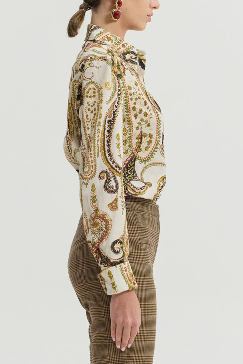 COTTON BLOUSE WITH PAISLEY PRINT