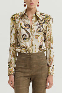 COTTON BLOUSE WITH PAISLEY PRINT