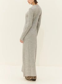 LONG KNIT DRESS "ALAMA" CHOCOLATE