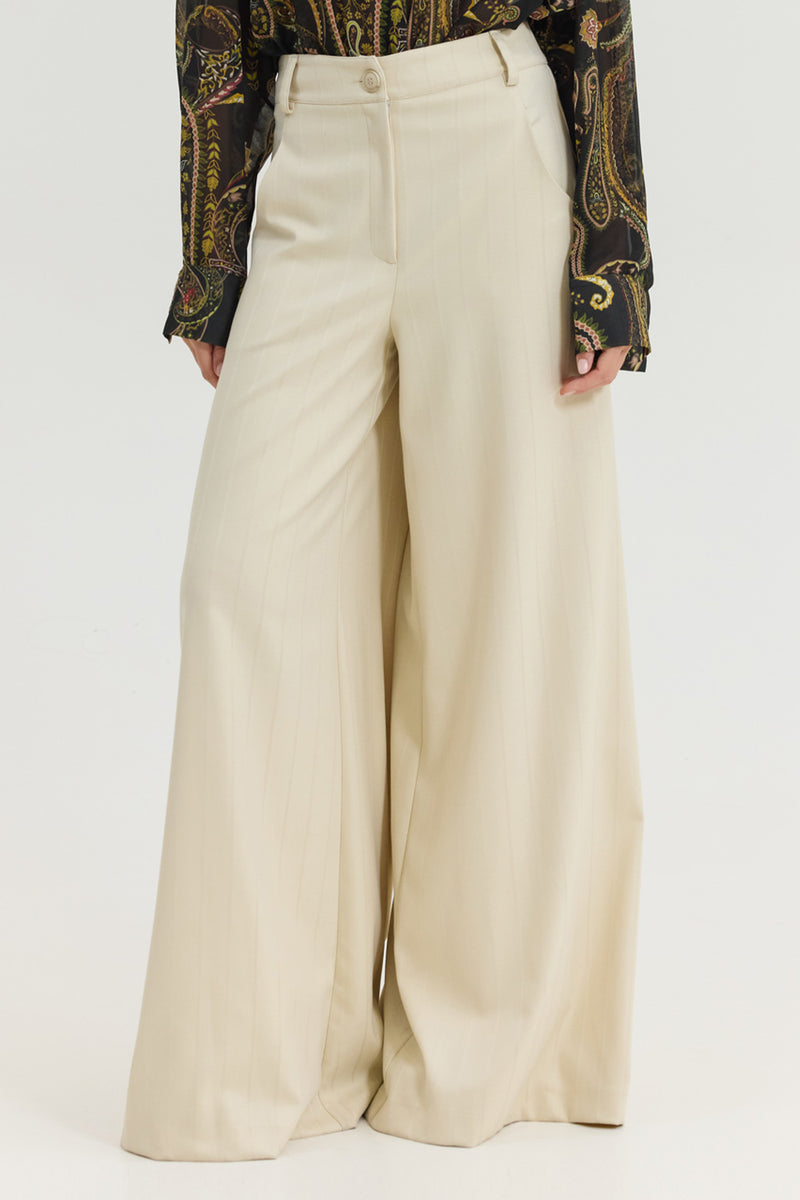 EXTRA WIDE SUIT PANTS CREAM
